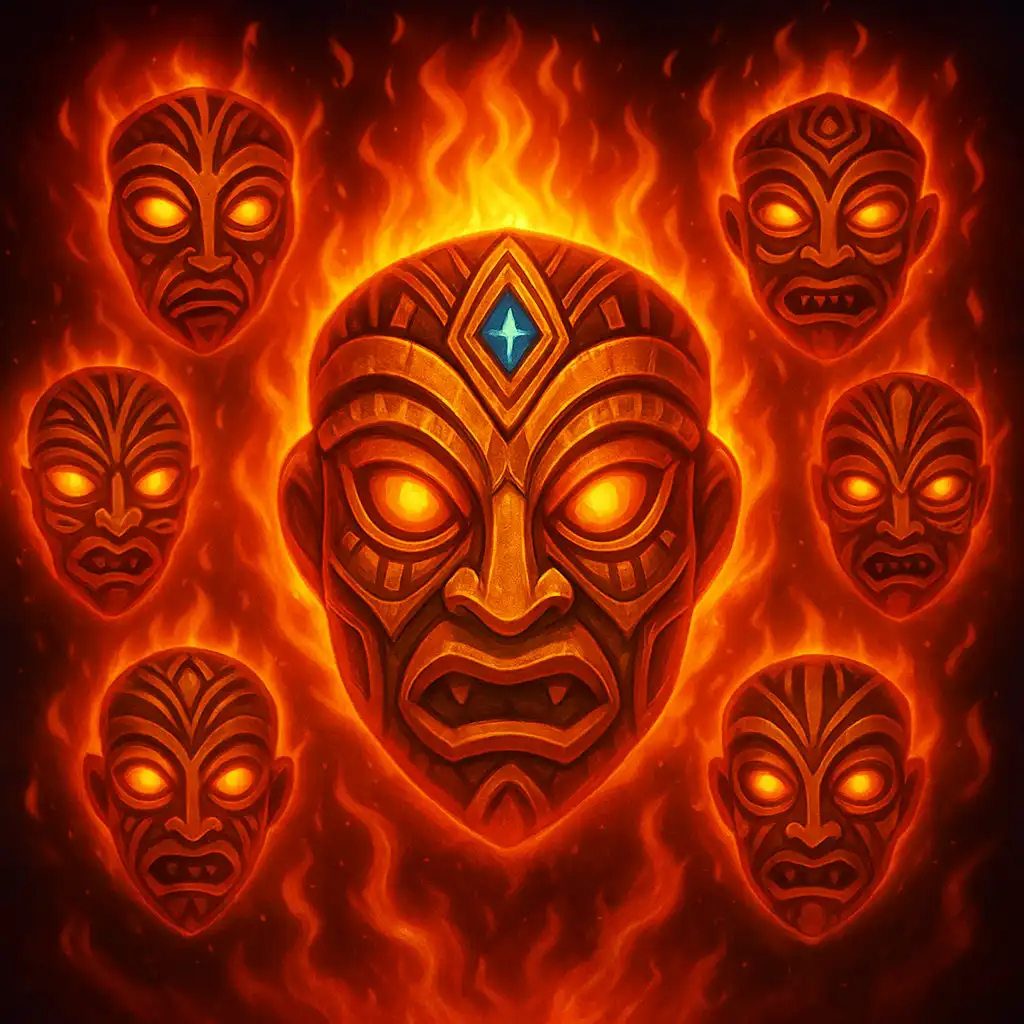9 Masks Of Fire slotgame artwork